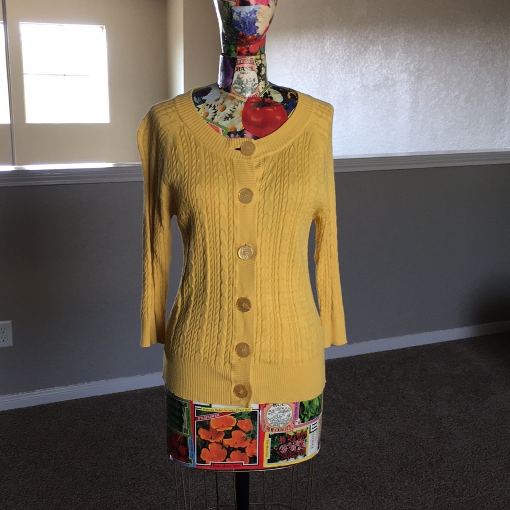 Yellow knit sweater